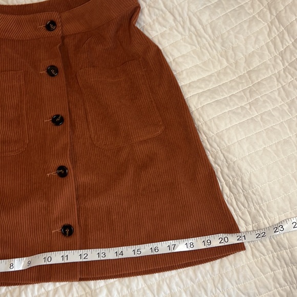 Terracotta Corduroy A Line Skirt - Picture 4 of 14
